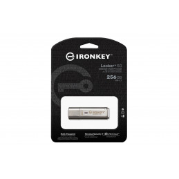 Kingston Technology IronKey Locker+ 50 USB-muisti 256 GB USB A-tyyppi 3.2 Gen 1 (3.1 Gen 1) Hopea