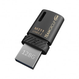 Team Group M211 USB-muisti 128 GB USB Type-C 3.2 Gen 1 (3.1 Gen 1) Musta