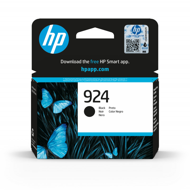 HP 924 musta alkuperäinen mustepatruuna