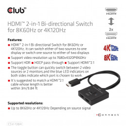 CLUB3D CSV-1384 KVM-kytkin
