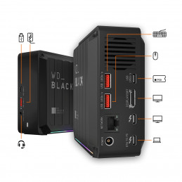 Western Digital D50 Langallinen Thunderbolt 3 Musta