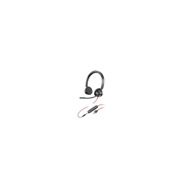 POLY Blackwire 3320 Kuulokkeet Langallinen Pääpanta Toimisto puhelukeskus USB A-tyyppi Musta