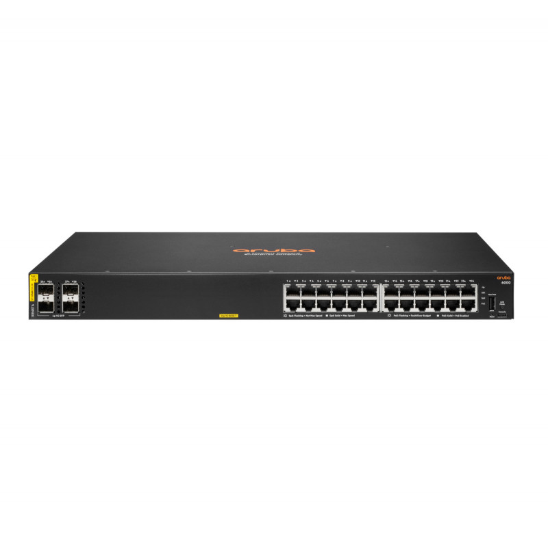 Aruba 6000 24G Class4 PoE 4SFP 370W Hallittu L3 Gigabit Ethernet (10 100 1000) Power over Ethernet -tuki 1U