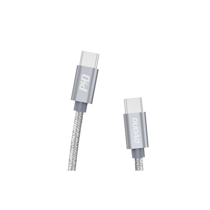 DUDAO Kabel USB USB-C - 1 m Szary 80080 USB-kaapeli USB C Harmaa