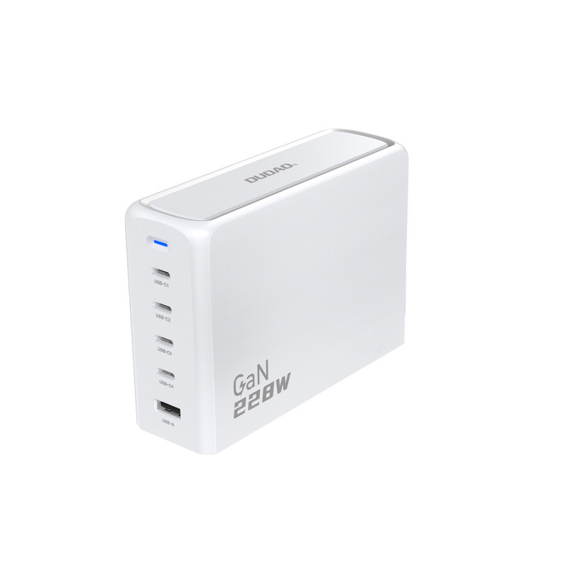 DUDAO A228EU 228Watt GaN 4xUSB-C+ 1xUSB-A Universaali Valkoinen AC Pikalataus Sisätila