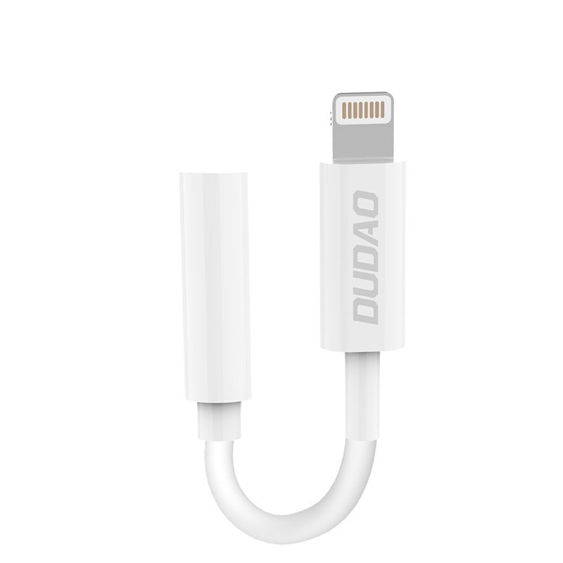 DUDAO Adapter USB Lightning - Jack 3.5mm Bialy _20200226113316 0,1 m Valkoinen