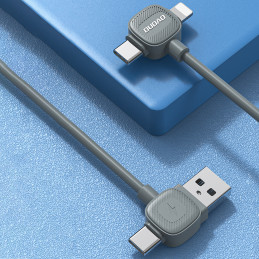 DUDAO L20S 4-in-1 Fast Charging Cable USB-kaapeli 1 m USB A USB C USB C Lightning Harmaa