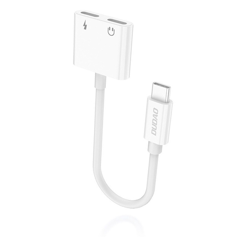 DUDAO L13C 2-in-1 USB-C to adapter USB-kaapeli 0,12 m USB C 2 x USB C Valkoinen