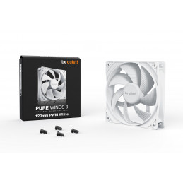 be quiet! Pure Wings 3 120mm PWM White Tietokonekotelo Tuuletin 12 cm Valkoinen 1 kpl