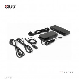 CLUB3D DisplayPort HDMI KVM Switch Dock 4K60Hz For USB Type-C inputs