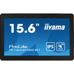 iiyama ProLite TF1633MSC-B1 tietokoneen litteä näyttö 39,6 cm (15.6") 1920 x 1080 pikseliä Full HD Kosketusnäyttö Musta