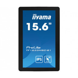 iiyama ProLite TF1633MSC-B1 tietokoneen litteä näyttö 39,6 cm (15.6") 1920 x 1080 pikseliä Full HD Kosketusnäyttö Musta