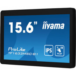 iiyama ProLite TF1633MSC-B1 tietokoneen litteä näyttö 39,6 cm (15.6") 1920 x 1080 pikseliä Full HD Kosketusnäyttö Musta