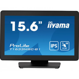 iiyama ProLite T1633MSC-B1 tietokoneen litteä näyttö 39,6 cm (15.6") 1920 x 1080 pikseliä Full HD LCD Kosketusnäyttö Musta