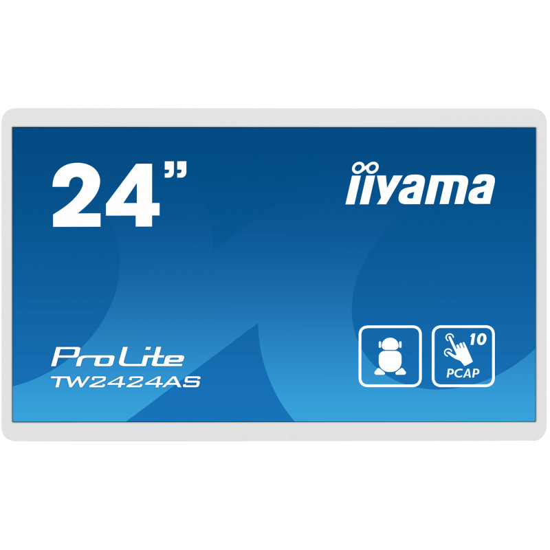 iiyama TW2424AS-W1 infonäyttö Digitaalinen litteä infotaulu 60,5 cm (23.8") Wi-Fi 250 cd m² 4K Ultra HD Musta Kosketusnäyttö