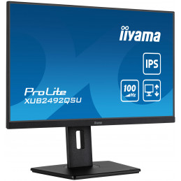 iiyama ProLite XUB2492QSU-B1 tietokoneen litteä näyttö 60,5 cm (23.8") 2560 x 1440 pikseliä Wide Quad HD LED Musta