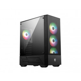MSI MAG FORGE 112R tietokonekotelo Midi Tower Musta, Läpinäkyvä