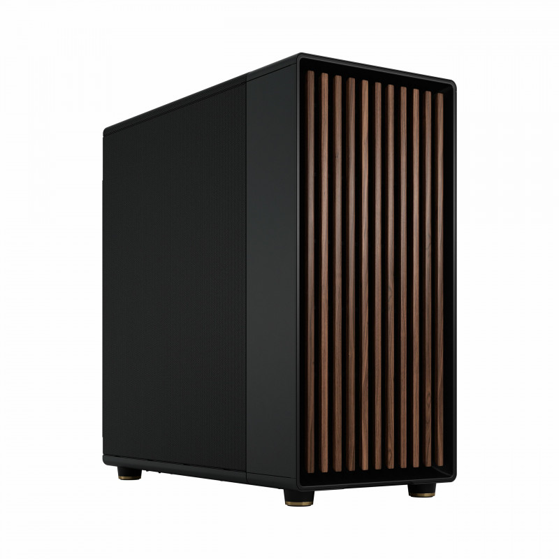 Fractal Design FD-C-NOR1X-01 tietokonekotelo Midi Tower Musta, Puuhiili