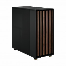 Fractal Design FD-C-NOR1X-01 tietokonekotelo Midi Tower Musta, Puuhiili