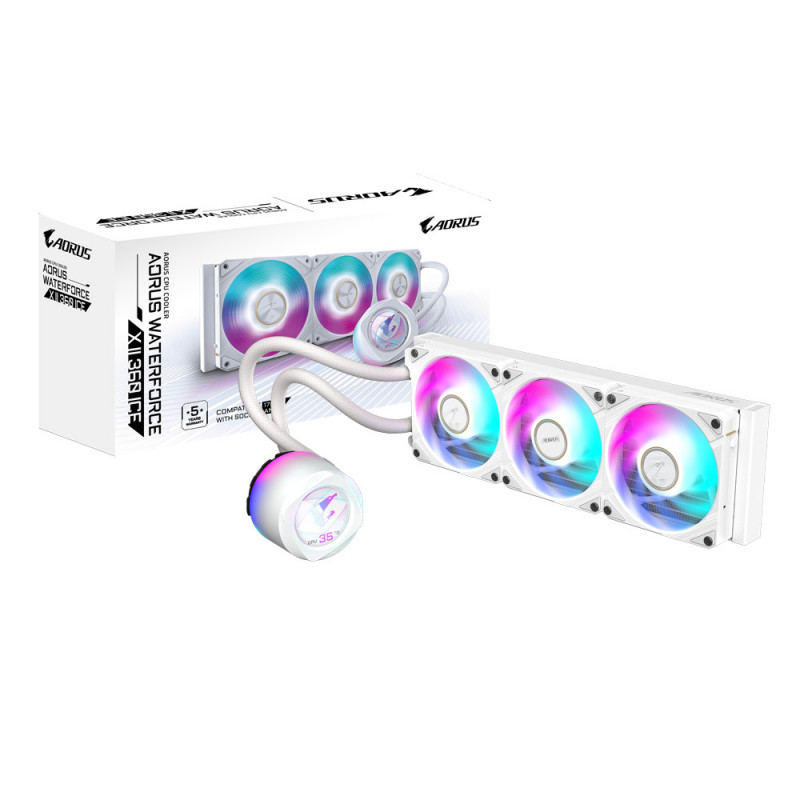 Gigabyte AORUS WATERFORCE X II 360I Suoritin All-in-one-nesteenjäähdytin 12 cm Valkoinen