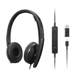 Lenovo 4XD1M45627 kuulokkeet ja kuulokemikrofoni Langallinen Pääpanta USB Type-C Musta