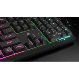 Corsair K55 CORE RGB näppäimistö USB QWERTY Pohjoismainen Musta