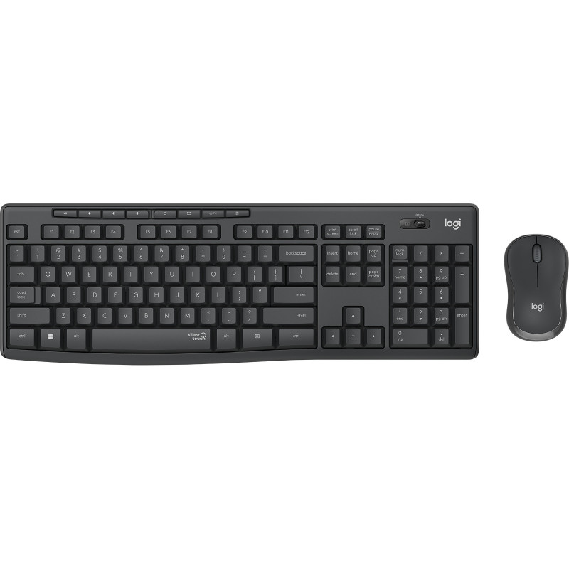 Logitech MK295 Silent Wireless Combo näppäimistö Sisältää hiiren USB QWERTY Pohjoismainen Grafiitti