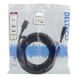Deltaco HDMI-1050D HDMI-kaapeli 5 m HDMI-tyyppi A (vakio) Musta