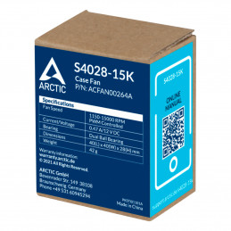ARCTIC S4028-15K Tietokonekotelo Tuuletin 4 cm musta 1 kpl