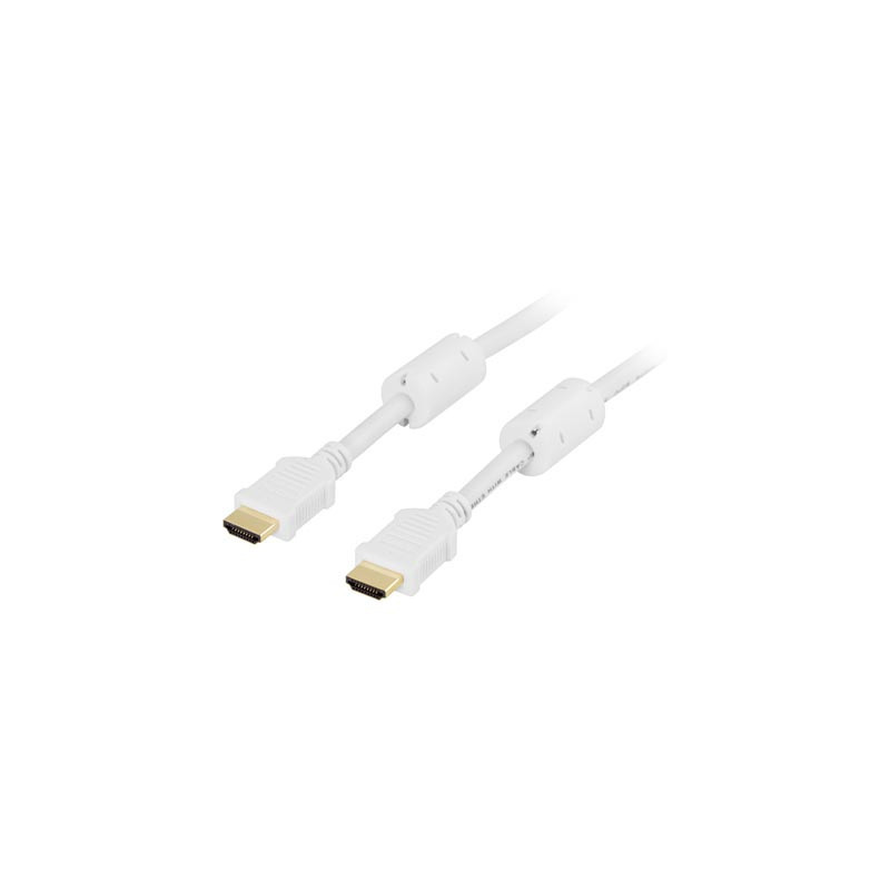 Deltaco HDMI-1030A HDMI-kaapeli 3 m HDMI-tyyppi A (vakio) Valkoinen
