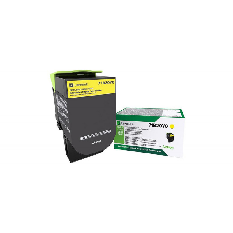 Lexmark 71B20Y0 värikasetti 1 kpl Alkuperäinen Keltainen