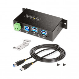 StarTech.com 5G4AINDRM-USB-A-HUB keskitin USB 3.2 Gen 1 (3.1 Gen 1) Type-B 5000 Mbit s musta
