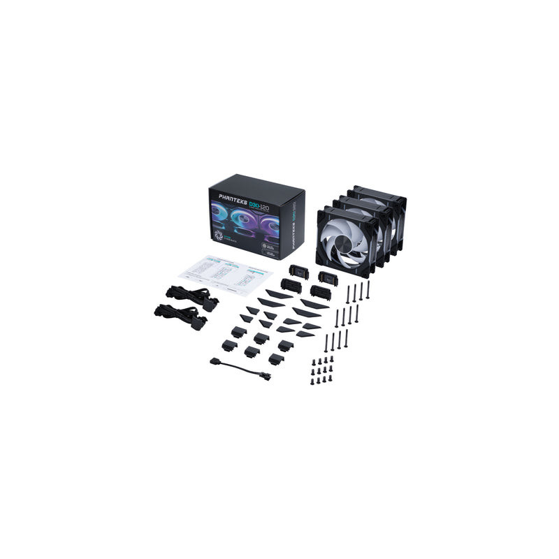 Phanteks D30-120 D-RGB Fan Tietokonekotelo Tuuletin 12 cm musta 3 kpl