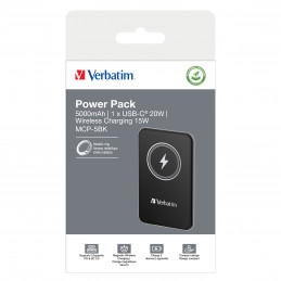 Verbatim Charge 'n' Go Litium polymeeri (LiPo) 5000 mAh Langaton lataaminen musta