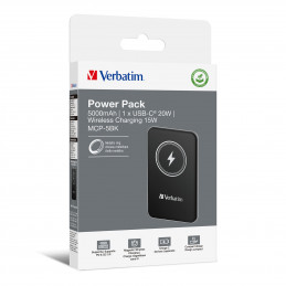 Verbatim Charge 'n' Go Litium polymeeri (LiPo) 5000 mAh Langaton lataaminen musta
