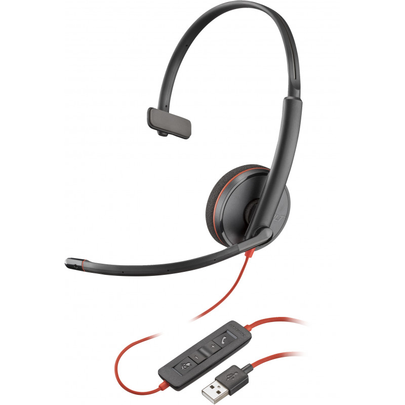 POLY Blackwire C3210 -USB-A-kuulokemikrofoni, musta (tukkupakkaus)