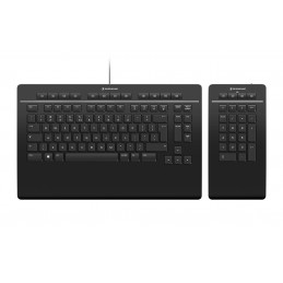 3Dconnexion Keyboard Pro with Numpad näppäimistö USB + RF Wireless + Bluetooth QWERTY Pohjoismainen musta