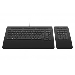 3Dconnexion Keyboard Pro with Numpad näppäimistö USB + RF Wireless + Bluetooth QWERTY Pohjoismainen musta