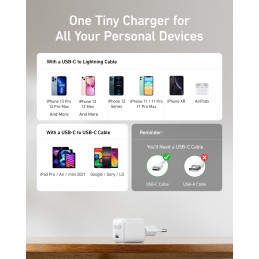 Anker 511 Charger (Nano Pro) offline only Matkapuhelin, Tabletti Valkoinen USB Pikalataus Sisätila