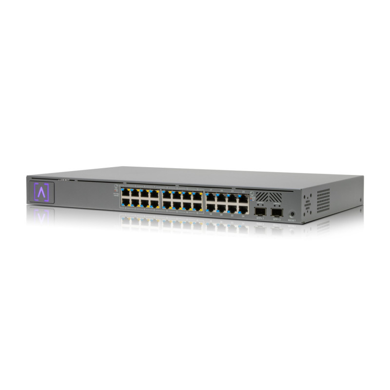 Alta Labs S24-POE verkkokytkin Hallittu Gigabit Ethernet (10 100 1000) Power over Ethernet -tuki 1U Harmaa