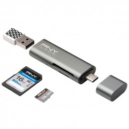 PNY R-TC-UA-3N1E01-RB kortinlukija USB 3.2 Gen 1 (3.1 Gen 1) Type-C Metallinen