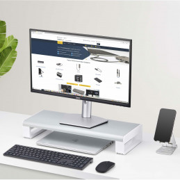 StarTech.com 1MFSW-MONITOR-RISER monitorin kiinnike ja jalusta Hopea Vastaanotto