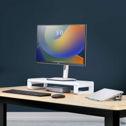 StarTech.com 1MFSW-MONITOR-RISER monitorin kiinnike ja jalusta Hopea Vastaanotto