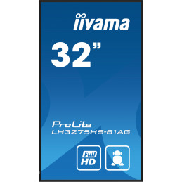 iiyama ProLite Digitaalinen litteä infotaulu 81,3 cm (32") LCD Wi-Fi 500 cd m² Full HD musta Sisäänrakennettu prosessori