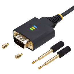 StarTech.com 2P6FFC-USB-SERIAL kaapelin sukupuolenvaihtaja USB-A 2 x DB-9 RS-232 musta, Harmaa