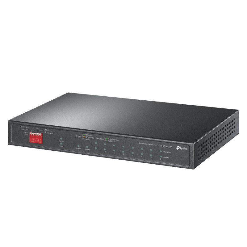TP-Link TL-SG1210PP verkkokytkin Hallitsematon Gigabit Ethernet (10 100 1000) Power over Ethernet -tuki musta