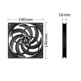ARCTIC P14 Slim PWM PST Tietokonekotelo Tuuletin 14 cm musta 1 kpl