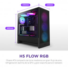 NZXT H5 Flow RGB Midi Tower musta