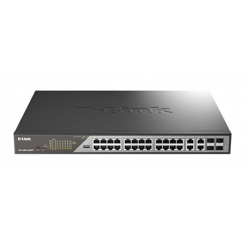 D-Link DSS-200G-28MPP verkkokytkin Hallittu L2 Gigabit Ethernet (10 100 1000) Power over Ethernet -tuki 1U Harmaa