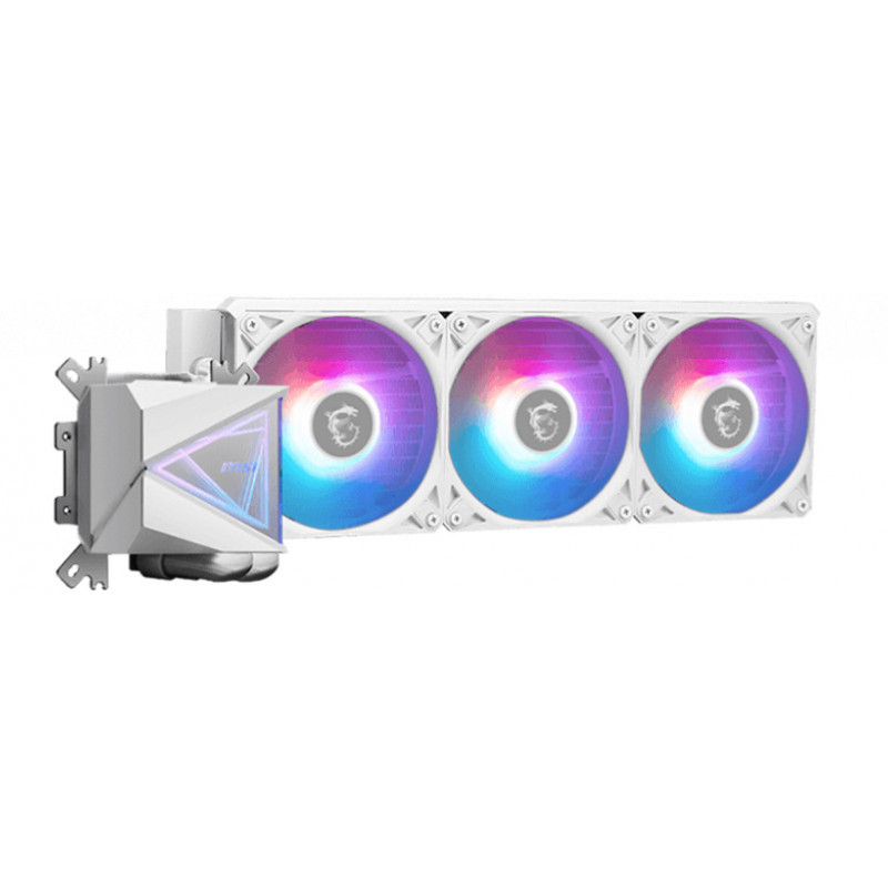 MSI MAG CORELIQUID I360 WHITE Tietokoneen jäähdytysjärjestelmä Suoritin All-in-one-nesteenjäähdytin 12 cm Valkoinen 1 kpl